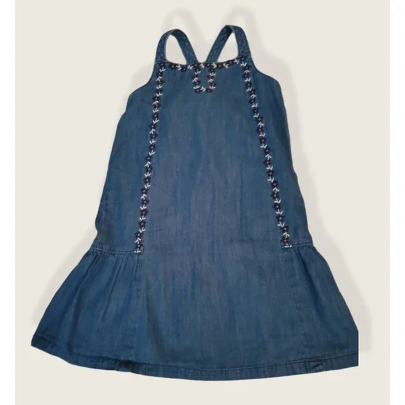 hanna andersson denim dress Hanna Andersson Chambray Denim Dress Size 130